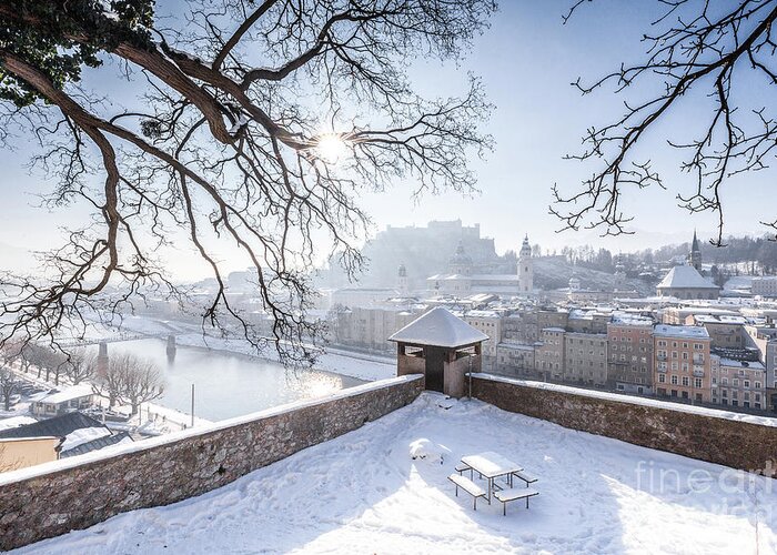 Alps Greeting Card featuring the photograph Salzburg Winter Dreams #1 by JR Photography