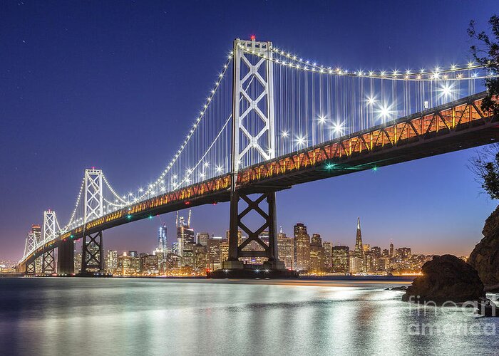 America Greeting Card featuring the photograph San Francisco City Lights #1 by JR Photography