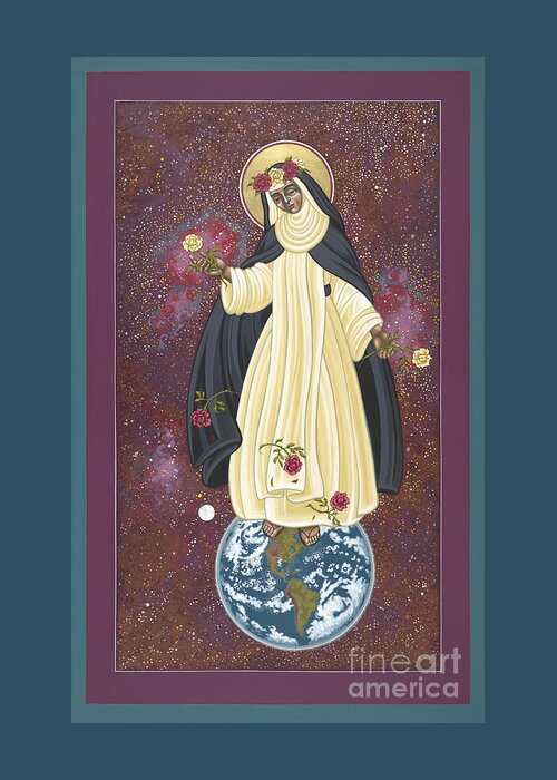 Santa Rosa Patroness Of The Americas Greeting Card featuring the painting Santa Rosa Patroness of the Americas 166 #1 by William Hart McNichols
