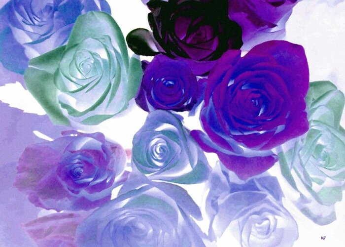 Roses Greeting Card featuring the digital art Scent By The Dozen #1 by Will Borden
