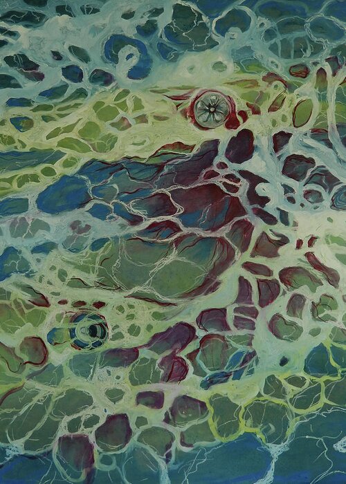 Sea Greeting Card featuring the painting Sea Foam #1 by Art Nomad Sandra Hansen