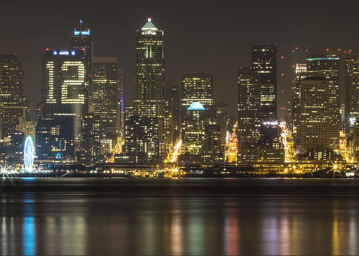Seahawks Greeting Card featuring the photograph Seattle Seahawks City #2 by Matt McDonald