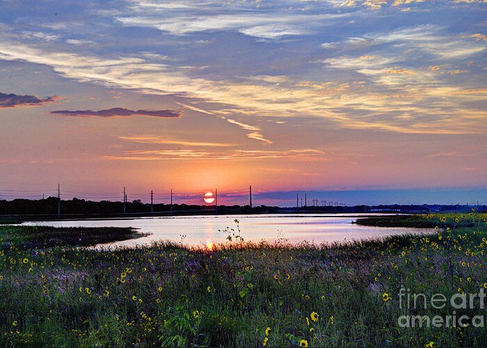 Sunrise Greeting Card featuring the photograph September Sunrise Over the Baker Wetlands #1 by Jean Hutchison