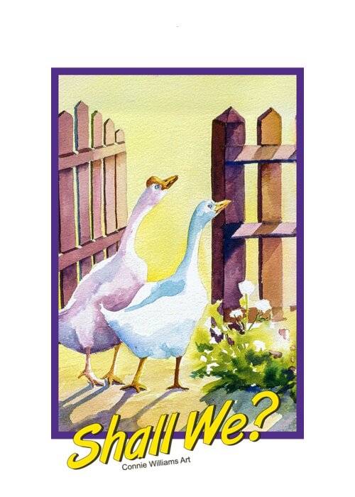  Greeting Card featuring the painting Shall We? #1 by Connie Williams