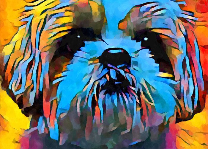 Shih Tzu Greeting Card featuring the painting Shih Tzu #1 by Chris Butler