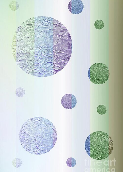 Violet Greeting Card featuring the mixed media Softly Colored Circles and Stripes #1 by Rachel Hannah