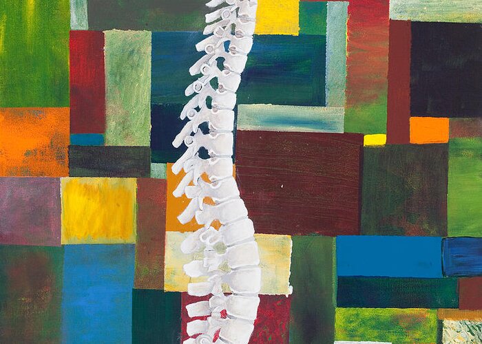 Chiropractic Greeting Card featuring the painting Spine by Sara Young