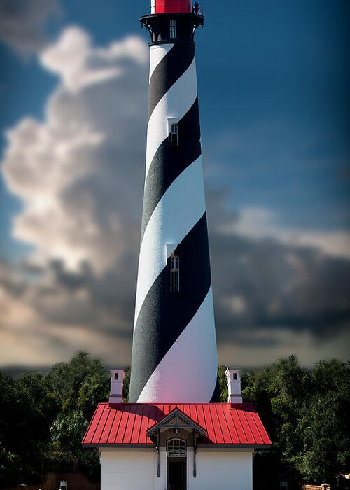 Lighthouse Greeting Card featuring the photograph St Augustine Lighthouse #1 by Greg Waters