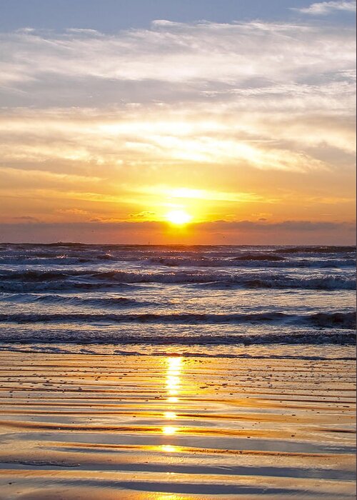 Sunrise Greeting Card featuring the photograph Sunrise at Beach #1 by Brian Kinney