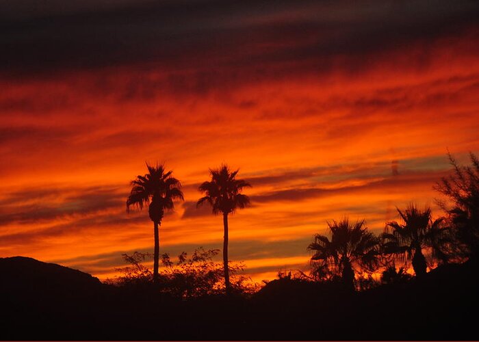 Sky Greeting Card featuring the photograph Sunrise Over Palm Desert #1 by Jay Milo