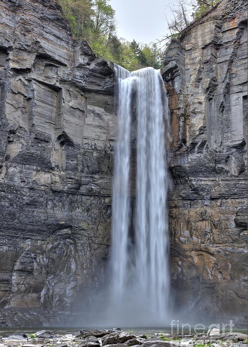 Waterfall Greeting Card featuring the Taughannock Falls #1 by Ted Kinsman