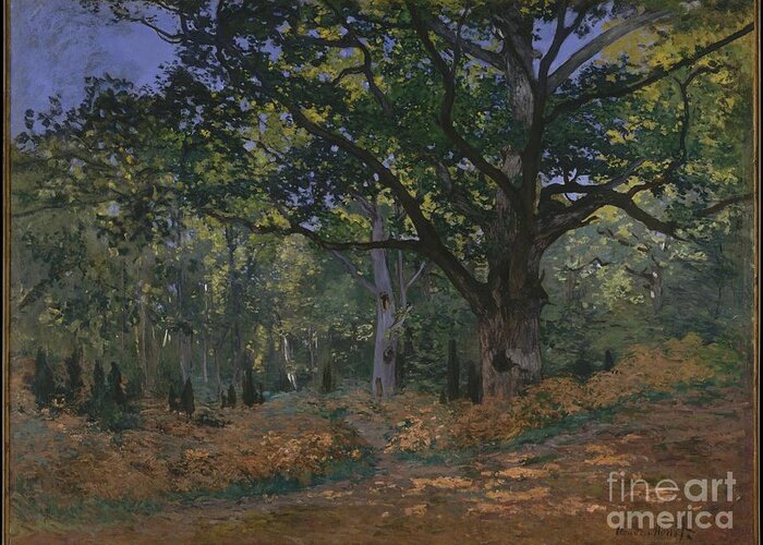 The Bodmer Oak Greeting Card featuring the painting The Bodmer Oak, Fontainebleau Forest #1 by Celestial Images
