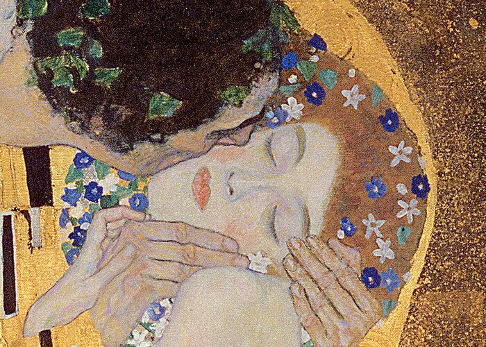Klimt Greeting Card featuring the painting The Kiss by Gustav Klimt