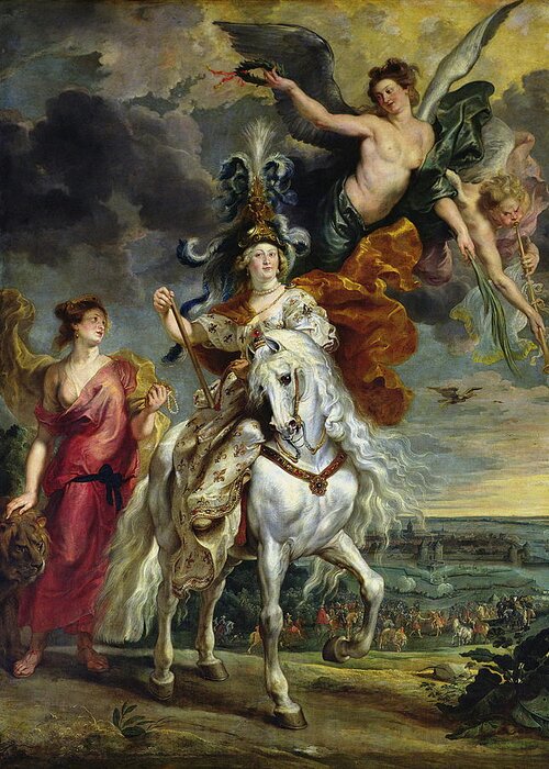 Medici Greeting Card featuring the painting The Medici Cycle The Triumph Of Juliers #1 by Peter Paul Rubens