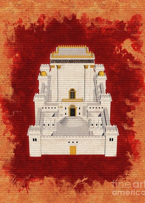 Temple Greeting Card featuring the painting The Temple of Solomon #1 by Esoterica Art Agency