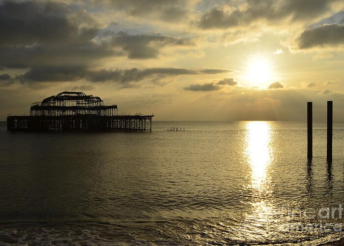 West Pier Greeting Card featuring the photograph The West Pier #1 by Smart Aviation