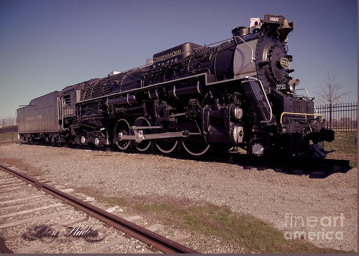 Train Engine #2732 Greeting Card featuring the photograph Train Engine #2732 #2 by Melissa Messick