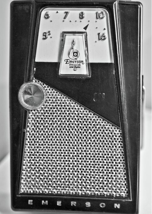 Transistor Greeting Card featuring the photograph Transistor Radio Blown Up by Matthew Bamberg