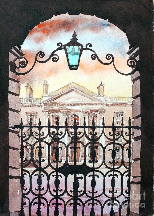 Trinity College Greeting Card featuring the painting Trinity College, Dublin #2 by Val Byrne