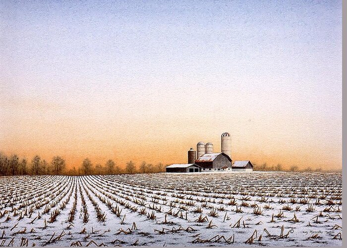Cornfield Greeting Card featuring the painting Untitled #26 by Conrad Mieschke