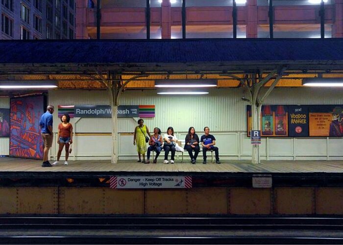 Chicago Greeting Card featuring the photograph Waiting For The Train #1 by Rosanne Licciardi