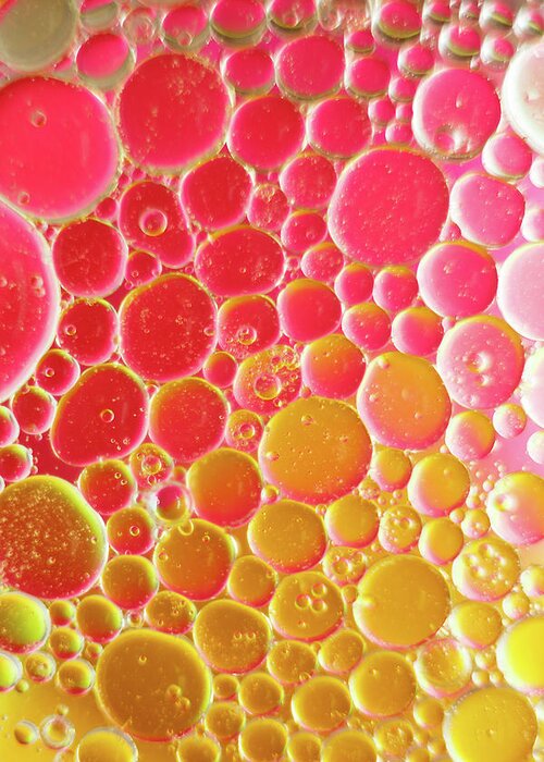 Water Greeting Card featuring the photograph Water and oil Bubbles by Andy Myatt