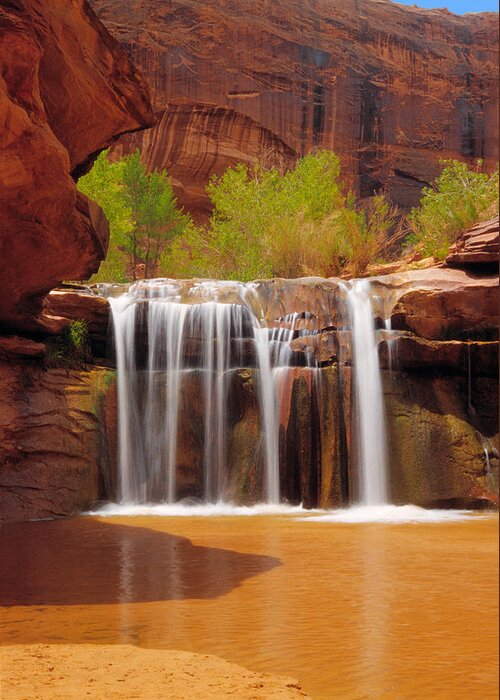Coyote Gulch Greeting Card featuring the photograph Waterfall in Coyote Gulch Utah #1 by Douglas Pulsipher