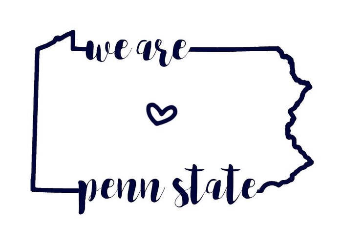 We Are Greeting Card featuring the digital art We Are Penn State #1 by Michelle Eshleman