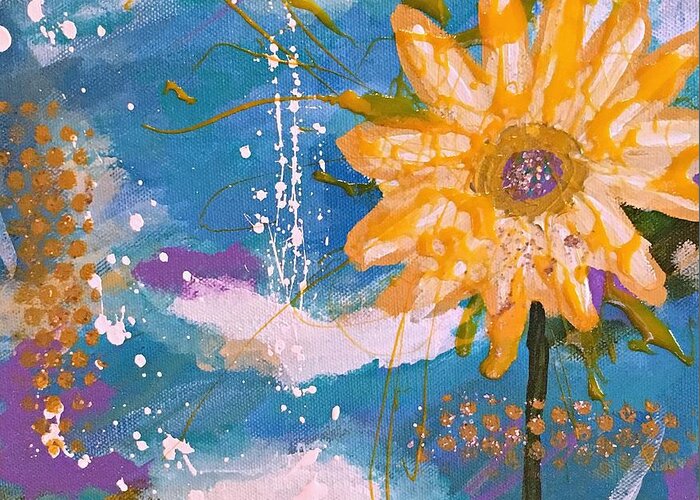 Abstract Greeting Card featuring the painting Wildflower no. 2 by Mary Mirabal
