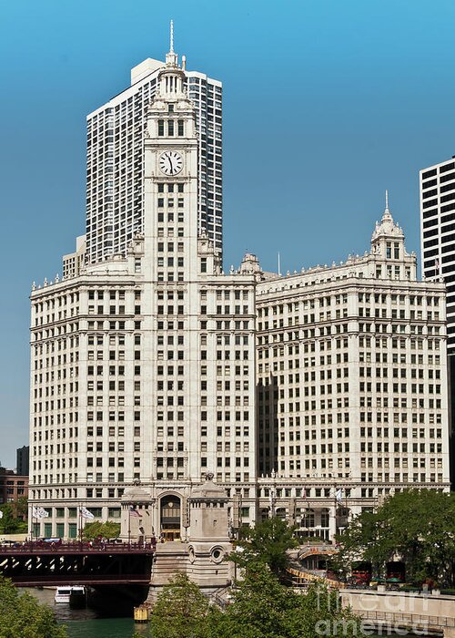 Chicago Greeting Card featuring the photograph Wrigley Building by David Levin