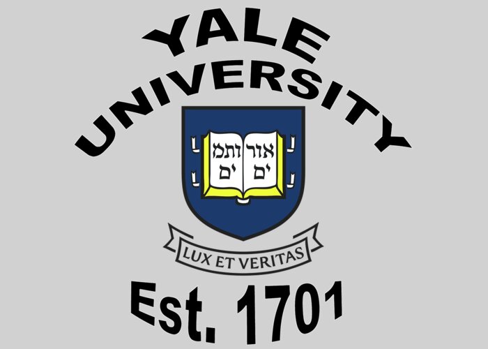 Yale Greeting Card featuring the digital art Yale University Est 1701 #1 by Movie Poster Prints