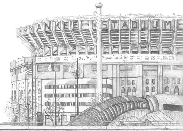 drawing yankee stadium outline