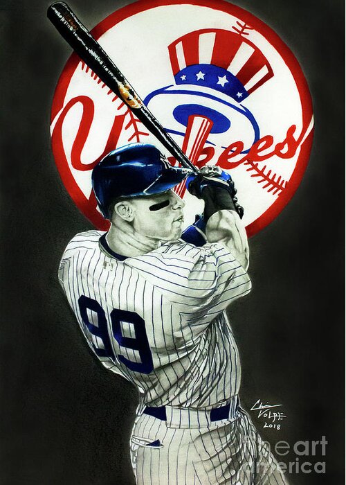 Yankees Aaron Judge #99 Greeting Card by Chris Volpe