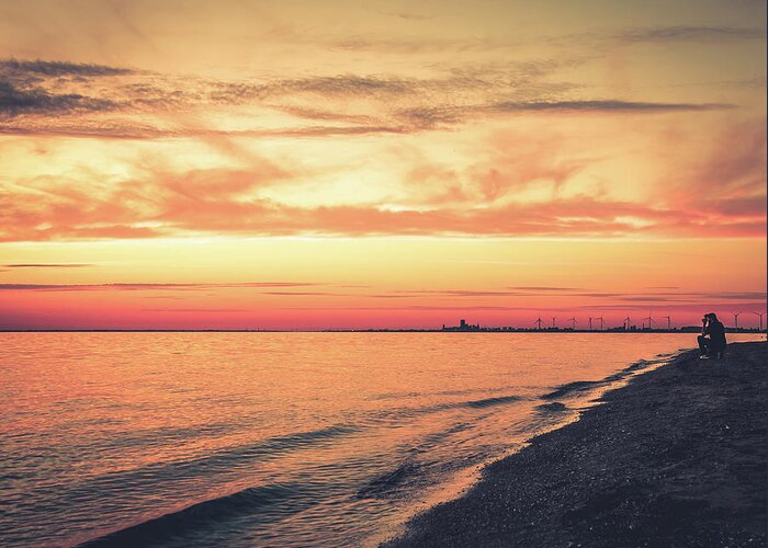 Hamburg Greeting Card featuring the photograph Lake Erie Sunset #10 by Dave Niedbala