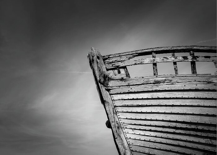 Vintage Greeting Card featuring the photograph Shipwrecked BW by Rick Deacon