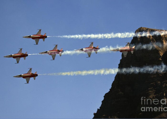 Patrouille Suisse Greeting Card featuring the photograph Patrouille Suisse #10 by Ang El