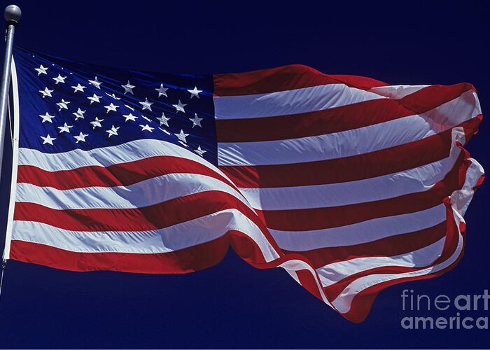 Democracy Greeting Card featuring the photograph American Flag #12 by Jim Corwin