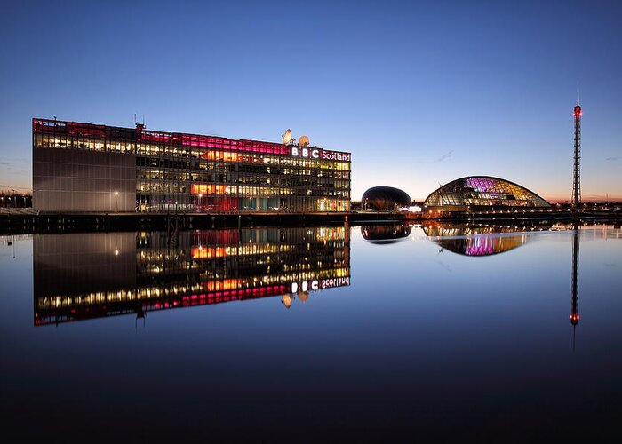  Architecture Greeting Card featuring the photograph River Clyde Reflections #10 by Grant Glendinning
