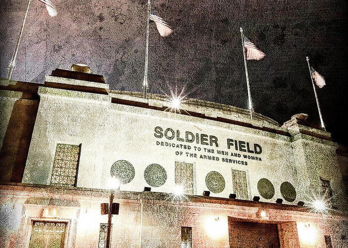 Soldier Greeting Card featuring the photograph 1307 Vintage Soldier Field by Steve Sturgill