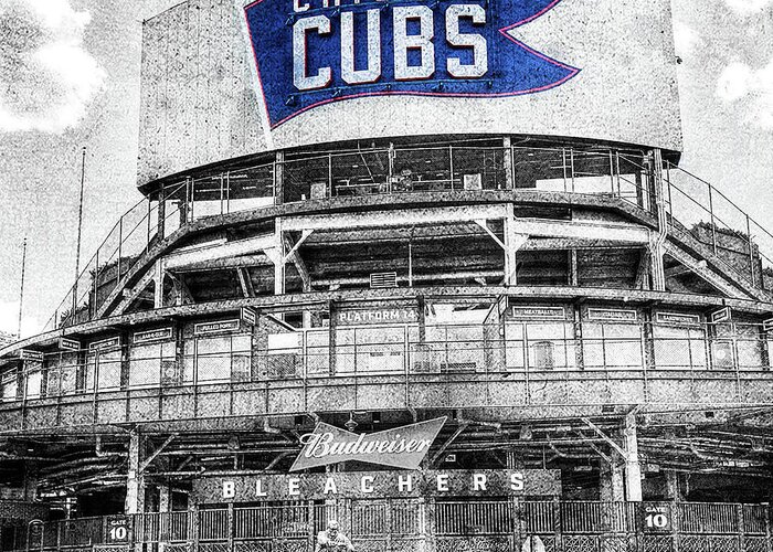 Vintage Greeting Card featuring the photograph 1373 Vintage Wrigley Field by Steve Sturgill