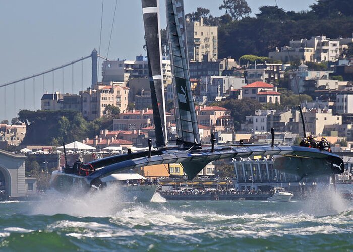 Oracle Greeting Card featuring the photograph Oracle America's Cup #4 by Steven Lapkin