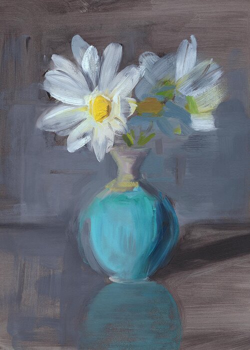 Daisy Greeting Card featuring the painting Untitled #41 by Chris N Rohrbach