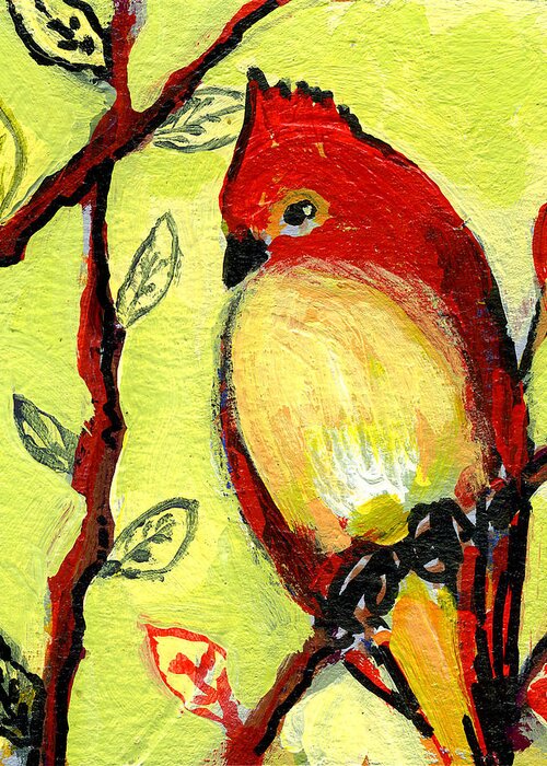 Bird Greeting Card featuring the painting 16 Birds No 3 by Jennifer Lommers