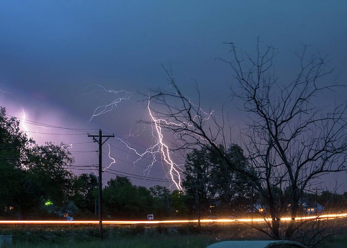 Lightning Greeting Card featuring the photograph 17th Street Thunder and Lightning by James BO Insogna