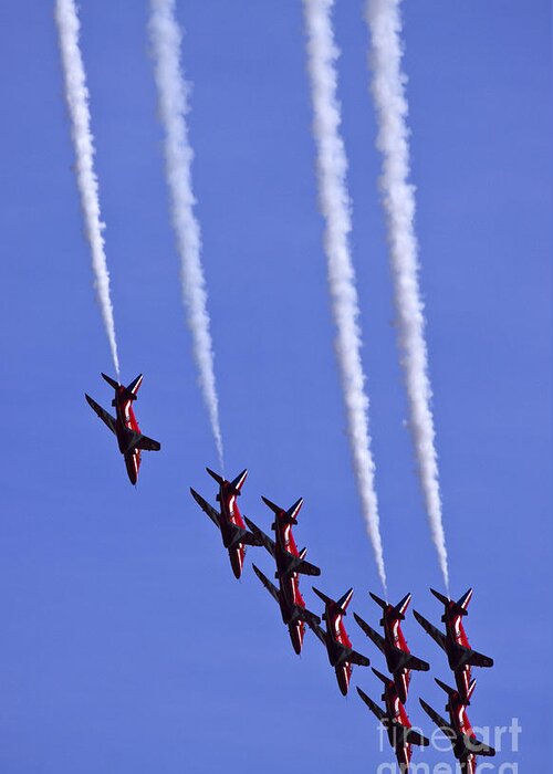 Red Arrows Greeting Card featuring the photograph Red Arrows #19 by Ang El