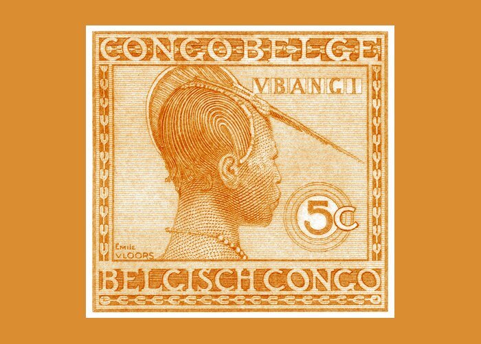 Belgian Congo Greeting Card featuring the painting 1923 Belgian Congo Ubangi Woman by Historic Image