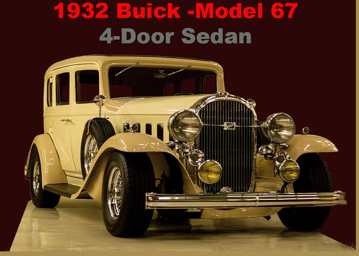 Buick Greeting Card featuring the photograph 1932 Buick 4Door Sedan by M Three Photos