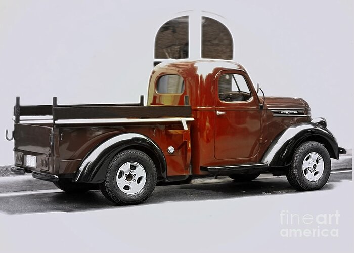 Vintage Trucks Greeting Card featuring the photograph 1939 International Pickup Truck - Side View by Steven Digman