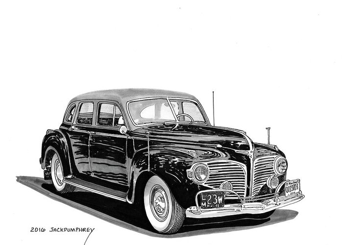 The Four-door Version Of The 1941 Dodge Custom Town Sedan Was The Most Popular Of Its Line Greeting Card featuring the painting 1941 Dodge Town Sedan by Jack Pumphrey