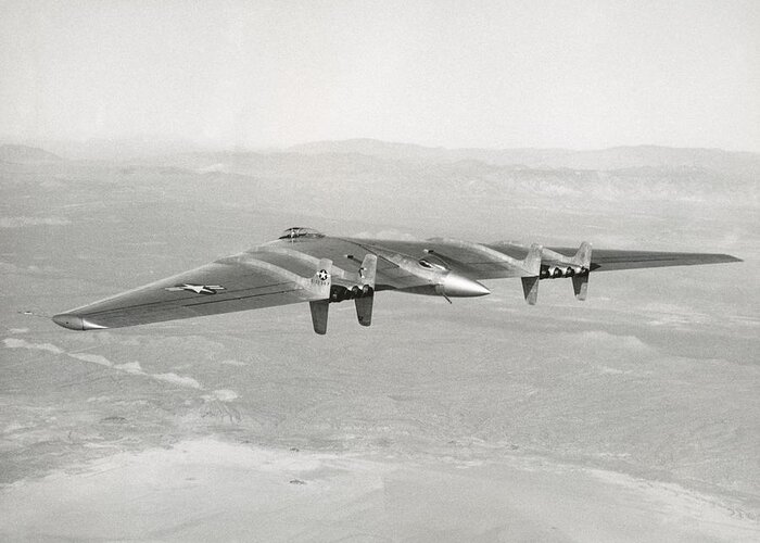 Vintage Greeting Card featuring the photograph 1947 Northrop Flying Wing by Historic Image